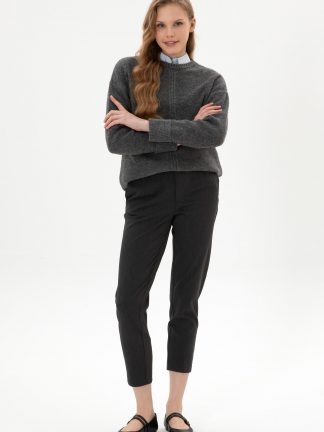 شلوار کتان زنانه خاکستری یو اس پولو