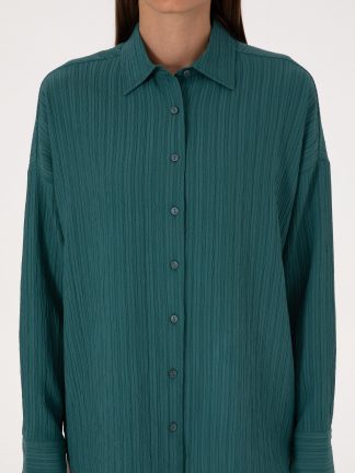 شومیز زنانه زمردی پیرکاردین