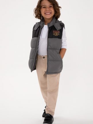 شلوار کتان پسرانه بژ یو اس پولو