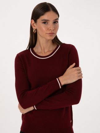 پلیور زنانه آلبالویی پیرکاردین