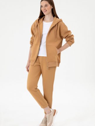 شلوار راحتی زنانه شتری یو اس پولو