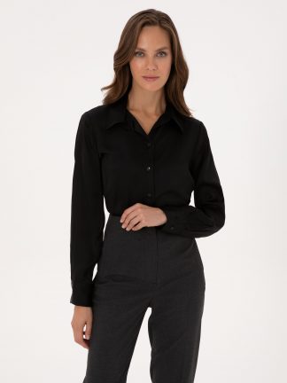 شومیز زنانه مشکی پیرکاردین