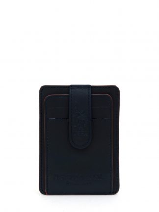 کیف پول و کارت مردانه سرمه ای یو اس پولو