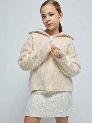 پلیور دخترانه بژ دفکتو