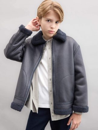 کاپشن پسرانه خاکستری تیره دفکتو