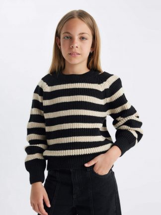 پلیور دخترانه مشکی دفکتو