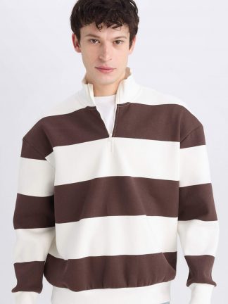 سویشرت مردانه قهوه ای دفکتو