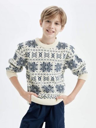 پلیور پسرانه بژ دفکتو