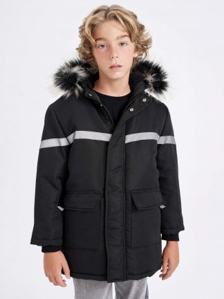 کاپشن پسرانه مشکی دفکتو