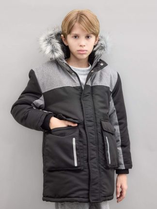 کاپشن پسرانه مشکی دفکتو