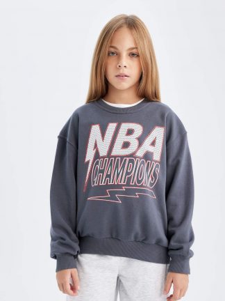 سویشرت دخترانه خاکستری تیره دفکتو