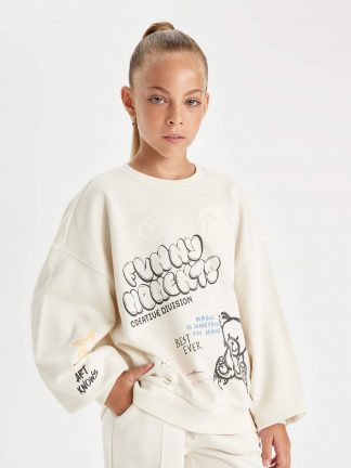 سویشرت دخترانه بژ دفکتو