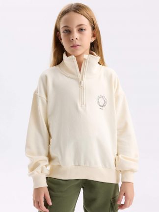 سویشرت دخترانه بژ دفکتو