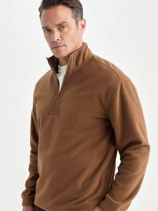 سویشرت مردانه قهوه ای دفکتو