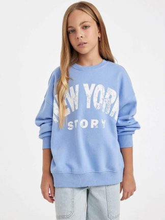 سویشرت دخترانه آبی دفکتو