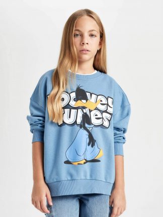 سویشرت دخترانه آبی دفکتو