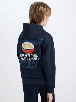 هودی پسرانه سرمه ای دفکتو