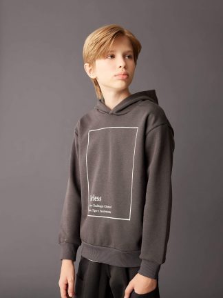 هودی پسرانه خاکستری تیره دفکتو