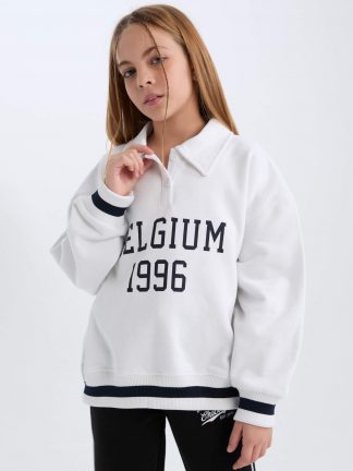 سویشرت دخترانه سفید دفکتو