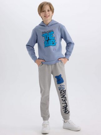 شلوار راحتی پسرانه خاکستری روشن دفکتو