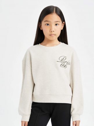 سویشرت دخترانه بژ دفکتو