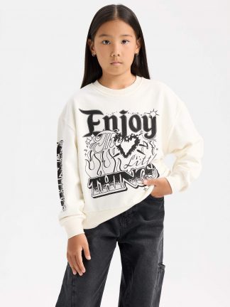 سویشرت دخترانه بژ دفکتو