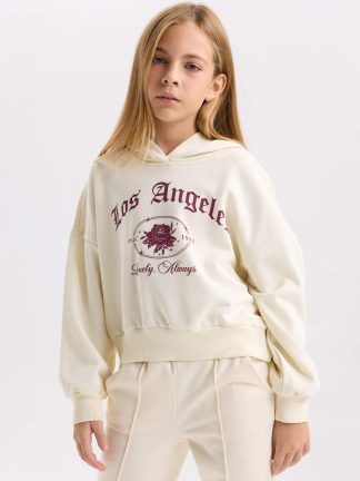 هودی دخترانه بژ دفکتو