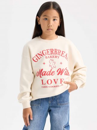 سویشرت دخترانه بژ دفکتو