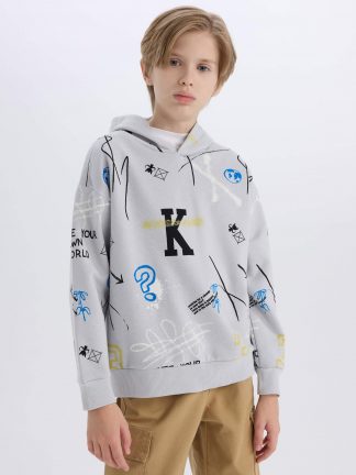 هودی پسرانه آبی روشن دفکتو