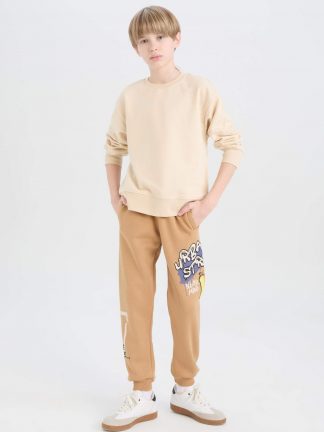 شلوار راحتی پسرانه بژ دفکتو