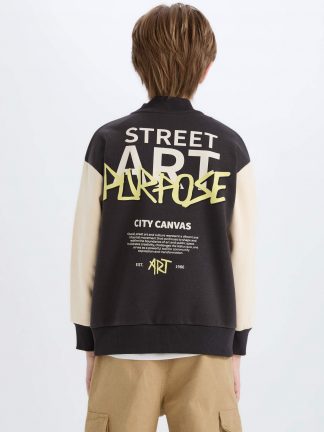 ژاکت پسرانه خاکستری تیره دفکتو