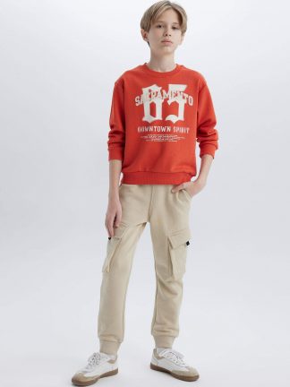 شلوار راحتی پسرانه بژ دفکتو