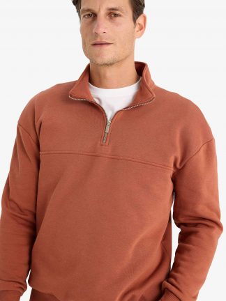 سویشرت مردانه قهوه ای روشن دفکتو