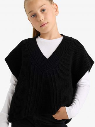 پلیور دخترانه مشکی دفکتو