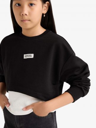 سویشرت دخترانه مشکی دفکتو