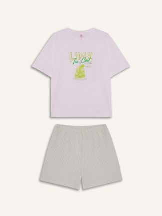 ست لباس راحتی زنانه نعنایی دفکتو