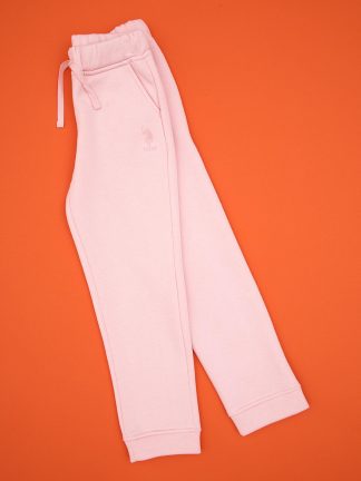 شلوار راحتی دخترانه صورتی پودری یو اس پولو