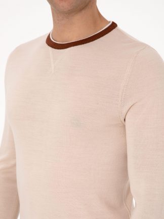 پلیور مردانه کرم ملانژ پیرکاردین