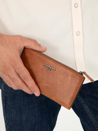 کیف پول و کارت مردانه قهوه ای کاشارل