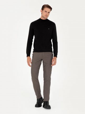 شلوار کتان مردانه قهوه ای پیرکاردین