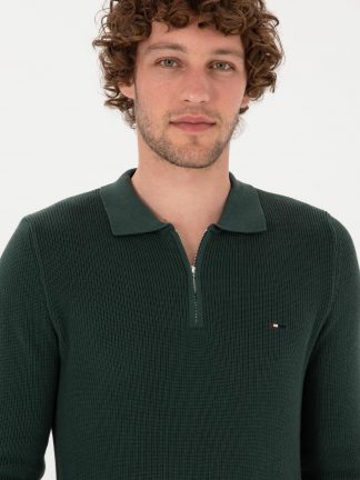 پلیور مردانه سبز تیره یو اس پولو