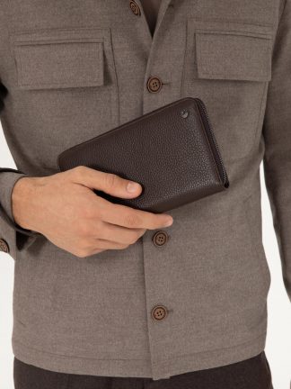 کیف پول و کارت مردانه قهوه ای کاشارل