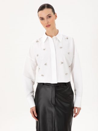 شومیز زنانه سفید پیرکاردین