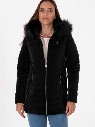 کاپشن زنانه مشکی یو اس پولو