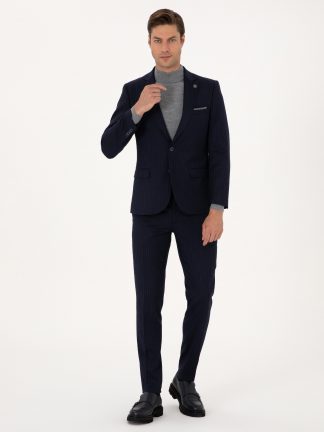 کت و شلوار مردانه سرمه ای پیرکاردین