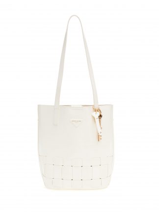 کیف دوشی زنانه سفید پیرکاردین