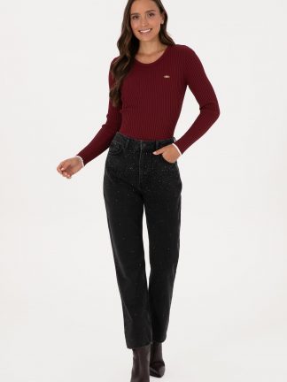 شلوار جین راسته زنانه مشکی یو اس پولو