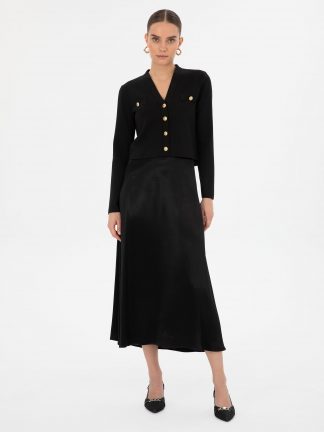 دامن زنانه مشکی پیرکاردین