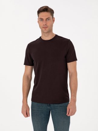 تی شرت مردانه قهوه ای تیره پیرکاردین