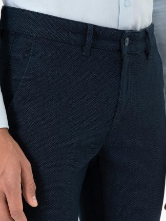 شلوار کتان مردانه سرمه ای پیرکاردین